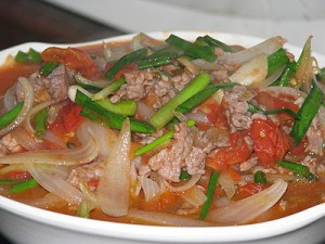 Xào thịt bò