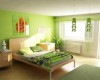 Phòng ngủ gần gũi với thiên nhiên với màu xanh lá cây